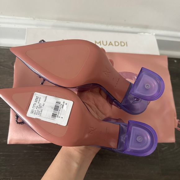 AMINA MUADDI Rosie see-through slingback bow pumps - Picture 6 of 8